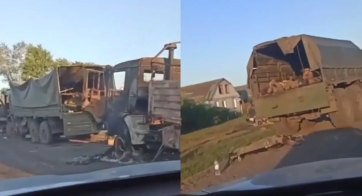 Ukrainian Troops Destroy Russian Military Convoy In Kursk Region ...