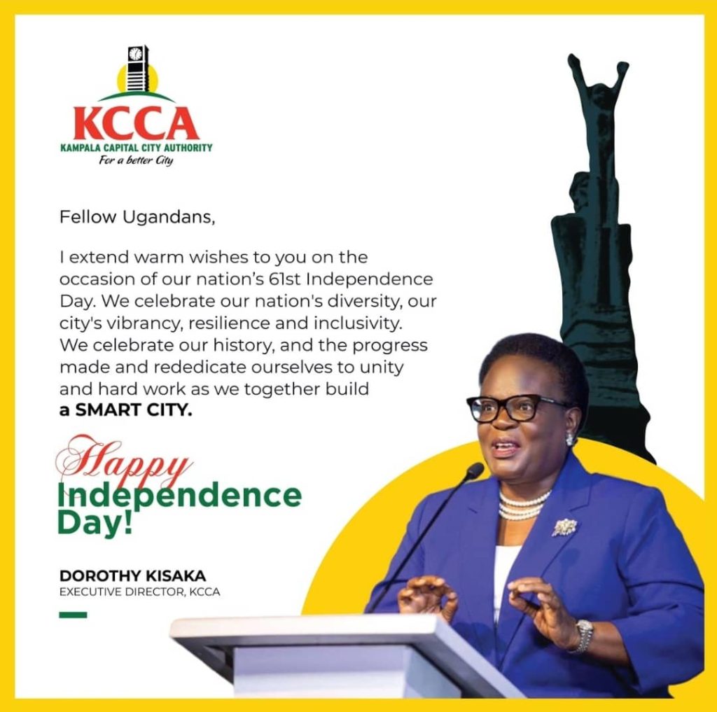 KCCA Executive Director Dorothy Kisaka  wishes Ugandans 61st Independence Day  Celebrations