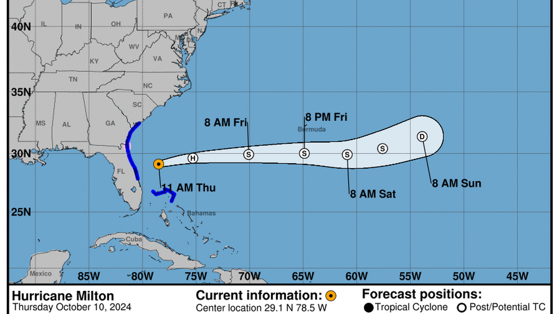 Thursday, Oct 10 update from the National Hurricane Center Latest on