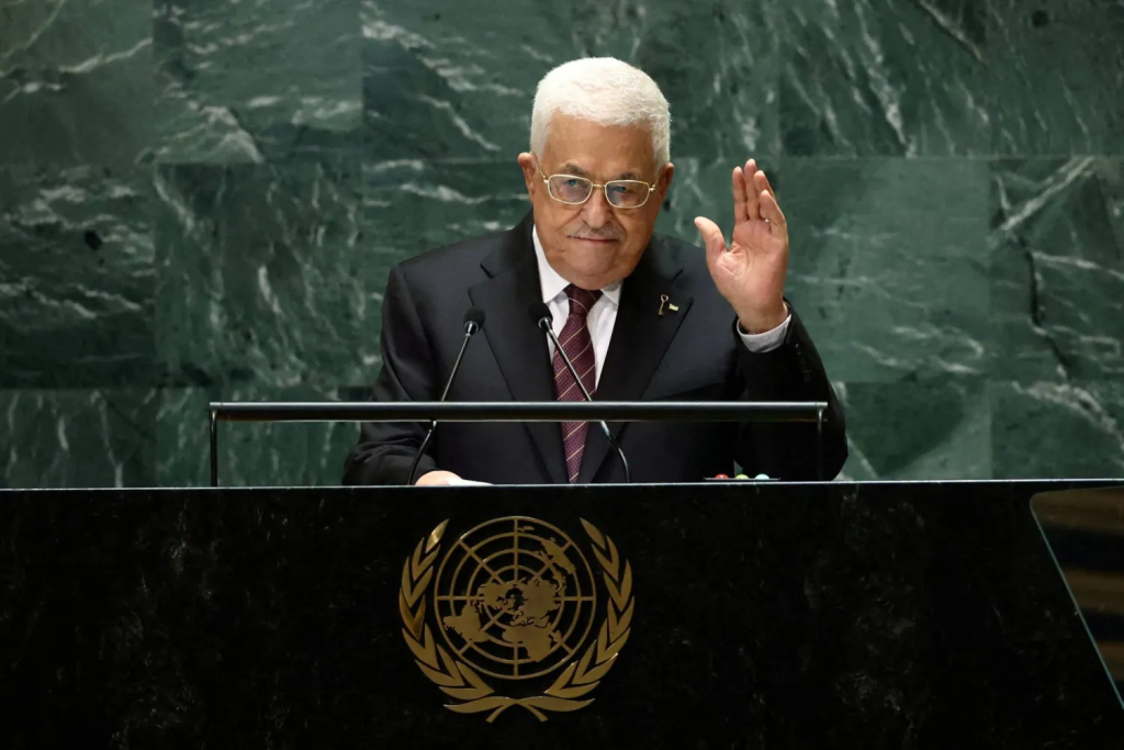 Palestinian President Mahmoud Abbas addresses the 79th United Nations General Assembly at United Nations headquarters in New York, US, September 26, 2024. REUTERS/Brendan McDermid/File Photo